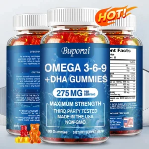 Omega 3 6 9 + DHA Gummies - Brain Health, Enhances Concentration,